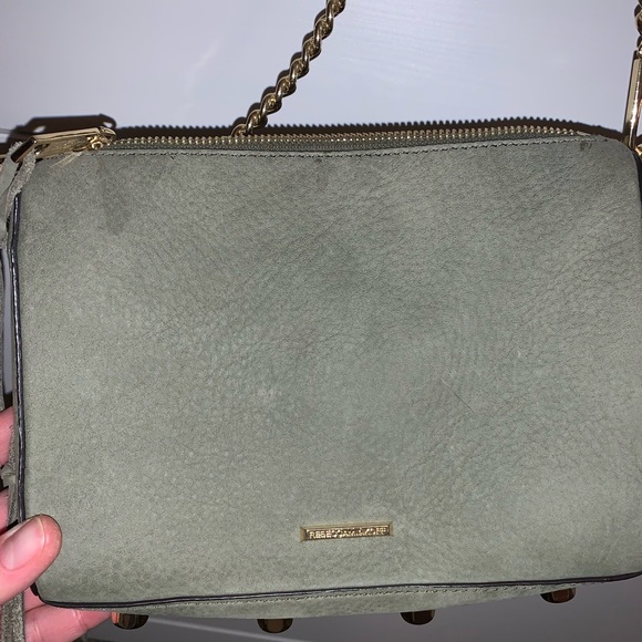 Rebecca Minkoff Suede Avery Crossbody Bag Olive - Picture 5 of 8